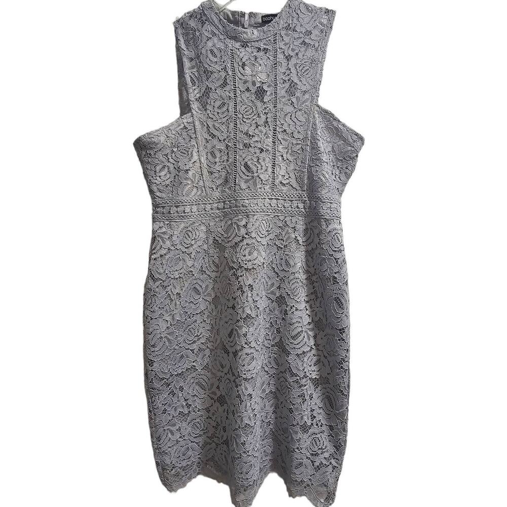 Boohoo Lace Dress Gray SIZE 8 gray